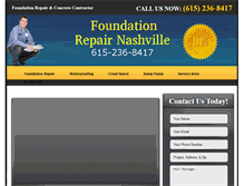 Tablet Screenshot of nashvillefoundationpros.com